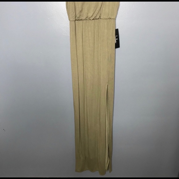 NWT Lulus Watch the Sunset Washed Olive Maxi Dress with spaghetti straps & slit - Picture 9 of 14